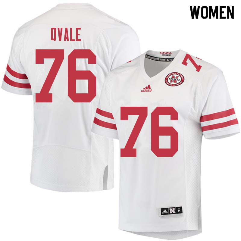 Women #76 Brent Qvale Nebraska Cornhuskers College Football Jerseys Sale-White - Click Image to Close